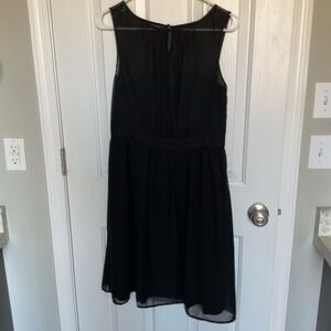 Tevolio Black Sleeveless Mesh Midi Dress